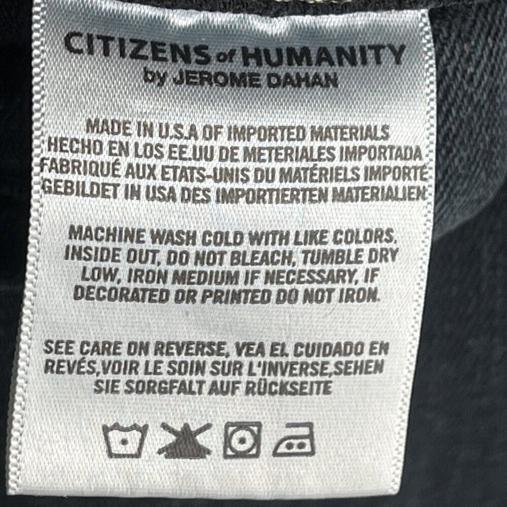 Citizens Of Humanity Mens Core Slim Straight Leg Black Jeans Size 34x31 - Picture 8 of 9